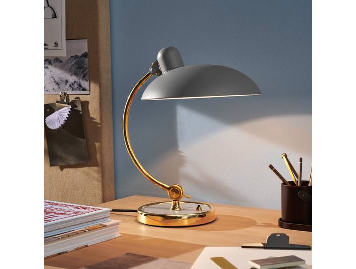 Kaiser Idell Luxus Tischlampe, grau/messi - Fritz Hansen Kaiser Idell 6631-T Luxus - Wohnzimmer - Design - Metall - Einflammig