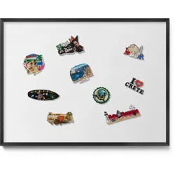 MAGNETTAFEL 80x60 cm Schwarzer Rahmen Farbe Weiß