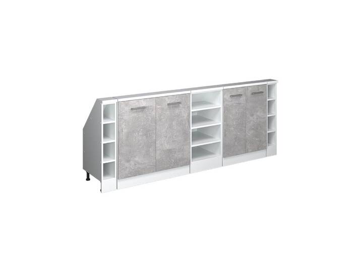 Vicco Kommode Rion, Beton/Weiß/Weiß, 5er Set (5 St)