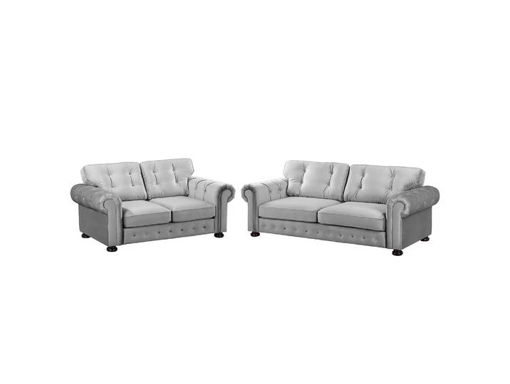 Polstergarnitur 3-2 Grau/Lichtgrau Webstoff Glamour