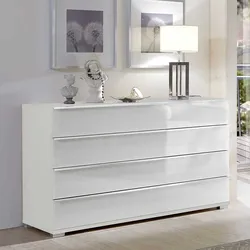 Kommode Sideboard Front glasbeschichtet in Weiß