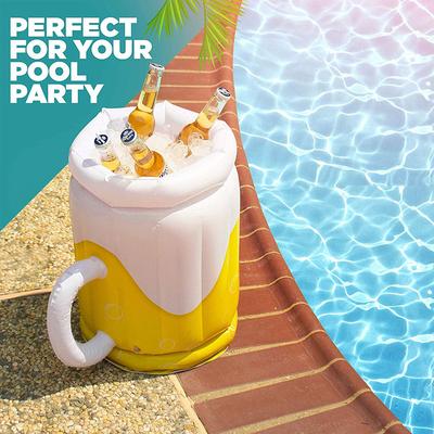 The Handy Homestead Inflatable Beer Mug Portable Ice Bucket Party Drink Cooler For Beach & Pool Inflatable Beer Mug Portable Ice Bucket Party Drink Cooler For Beach & Pool