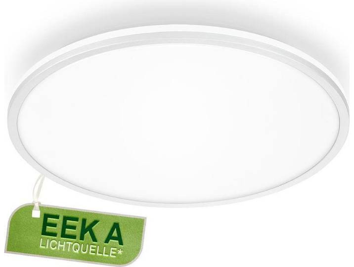 LED Deckenlampe Deckenleuchte, mit EEKA Lichtquelle*, Indirektes Licht, Wohnzimmer, Schlafzimmer, Küche Neutralweißes Licht, Weiß, Ø33 x 6 cm