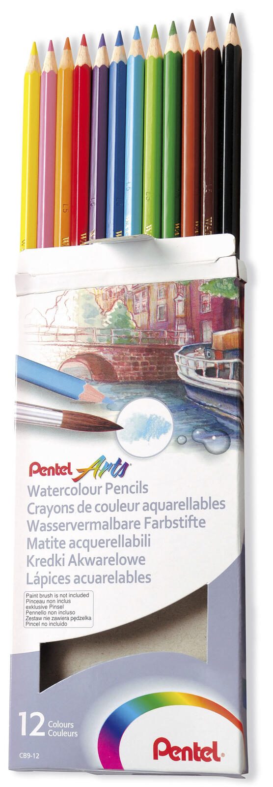 Pentel Aquarellstifte Mehrfarbig CB9-12/FRH-SET1