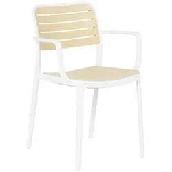Carmen TEMARA Gartenstuhl – Gelb/Weiß