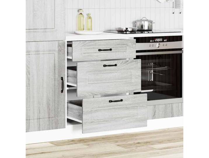 Caisson de cuisine Gris - Armoire de cuisine - Armoire à vitrine - Kalmar - Sonoma gris - Bois d'ingénierie 547 2525711