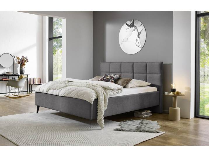 freiraum Polsterbett Paulo, Liegefläche 180x200cm, Anthrazit, Stellmaß: 202x120x213cm (BxHxT)