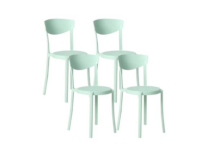 Beliani Esszimmerstuhl 4er Set Mintgrün Kunststoff Modern Innen- und Außenbereich Vieste