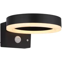 Solarleuchte Wandleuchte LED Sensor IP44 Stufenschalter Schwarz Gartenlampe