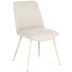 Esszimmerstuhl Cora 4er-Set aus Stoff, modernes Design, Beige, gepolstert, Metallgestell