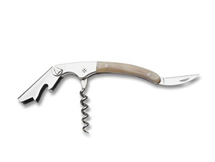 Claude Dozorme Laguiole Messer mit Horngriff, Flaschen√∂ffner, Kapselschneider, Konischer Kerzendocht, Einstellschl√ľssel