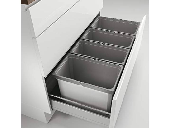 NABER Cox® Box 275 S/1000-4 Abfallsammler/hellgrau / 2x 16 + 2x 12 L