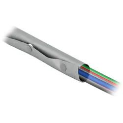 DeLOCK Kabelschutzschlauch mit Knopfverschluss hitzebeständig 2 m x 20 mm grau / schwarz
