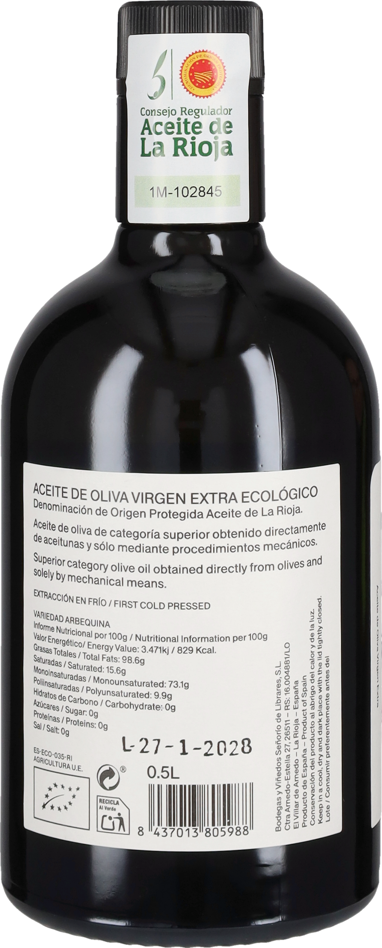 Señorio De Librares Olio EVO Organico Senorio de Librares - 50cl