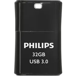 Philips USB 3.0 128GB Pico Edition Midnight Black (128 GB, USB-A), USB Stick, Schwarz