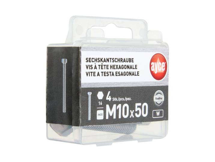 Sechskant-Schraube Metrisch Rostfrei M10 × 50 mm