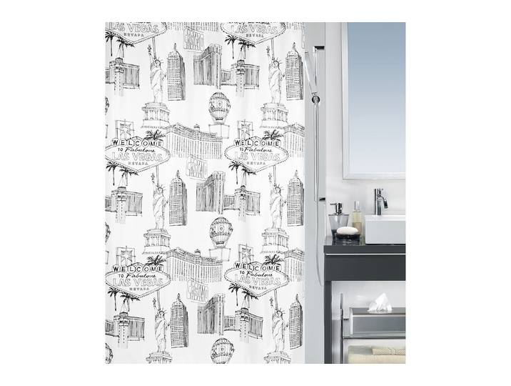 Spirella Duschvorhang Vegas Schwarz 180 × 180 cm