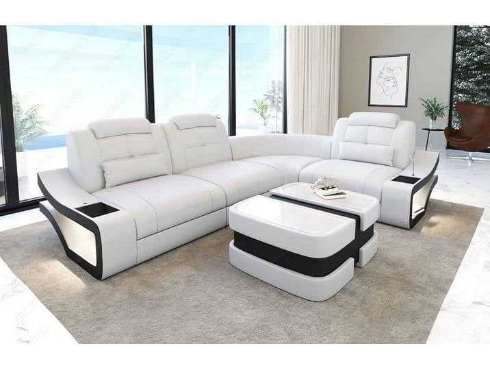 Mini Couch Elena L-Form in Leder