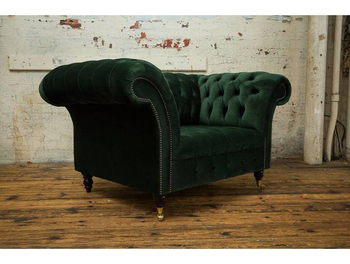 JVmoebel Chesterfield-Sessel Stoff Sessel im Chesterfield Design mit Polsterung in Grau, Made in Europa