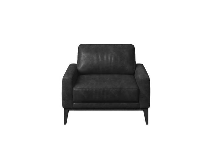Fauteuil en cuir naturel noir