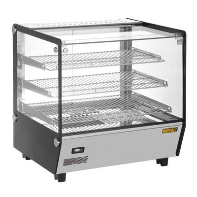 Buffalo Quadratische Tischplatte Beheizte Auslagevitrine 120Ltr