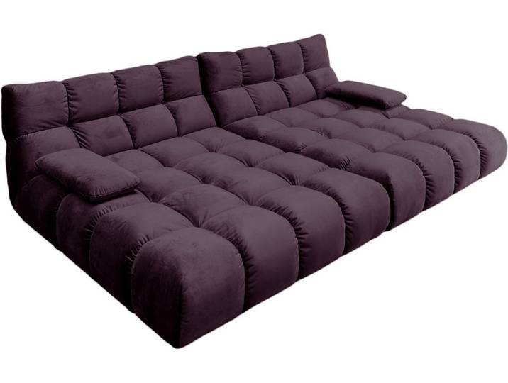 KAWOLA Big Sofa VIVIEN Velvet purple