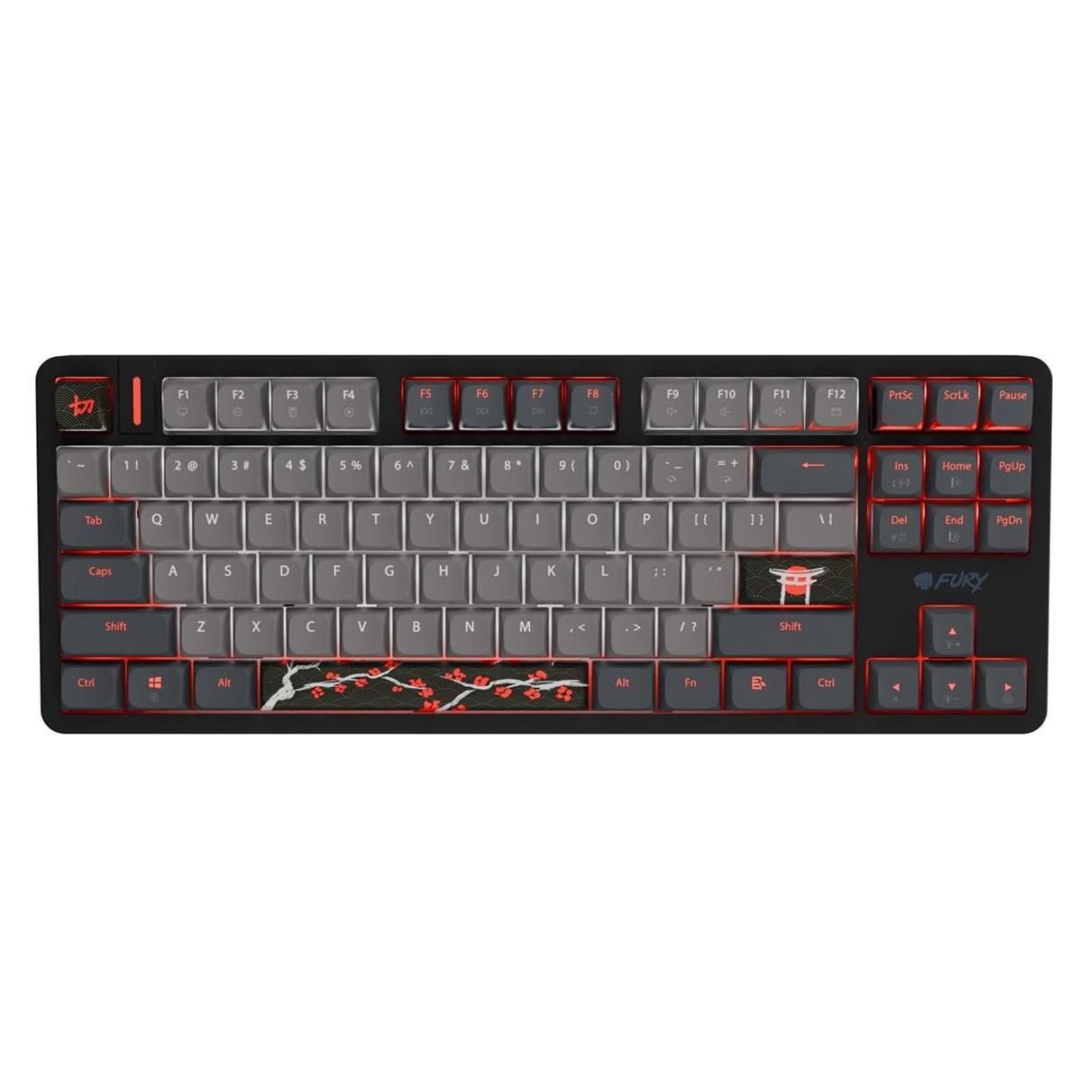 Fury Klawiatura Dla Graczy Kanabo K6 Us Podświetlenie RGB Magnetyczna Czarno-Szara (US, Kabelgebunden) (Fury)