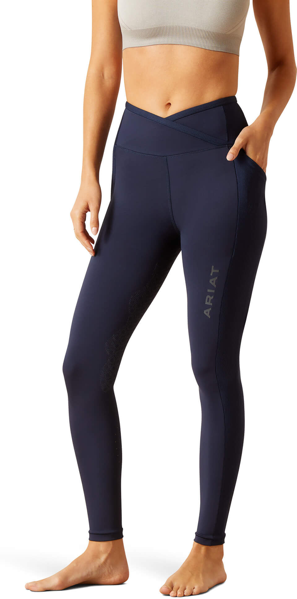 Women's Eos Chic Half Grip Tight in Navy, Size: XL Regular by Ariat