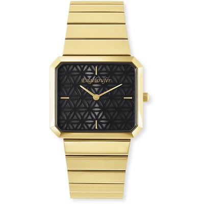 Quarzuhr ENGELSRUFER "Lebensblume", gold (goldfarben, schwarz), Armbanduhren, Damen, goldfarben, Quarzuhr, Armbanduhr, Damenuhr, Edelstahlarmband, analog