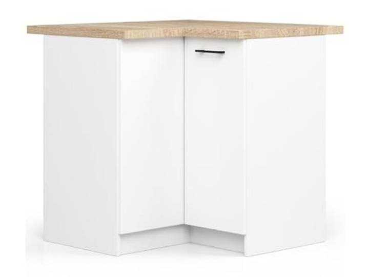 BDW - Küchenschrank - Eckschrank Küche mit Türen und Arbeitsplatte - Schrank 90 cm breit, 85 cm hoch - Küchenschränke Einzeln, Küchenmöbel Einzelteile (Weiss)