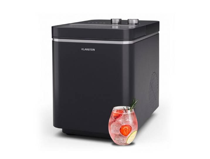 Klarstein Eiswürfelmaschine IceCraft Eiswürfelbereiter, Bulleteis für Zuhause 12kg/Tag LED Display 1,3 L Eiswürfelbereiter