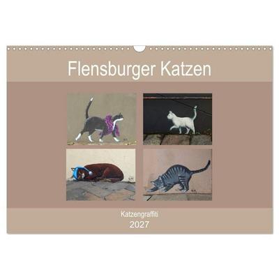 Flensburger Katzen (Wandkalender 2027 DIN A3 quer), CALVENDO Monatskalender