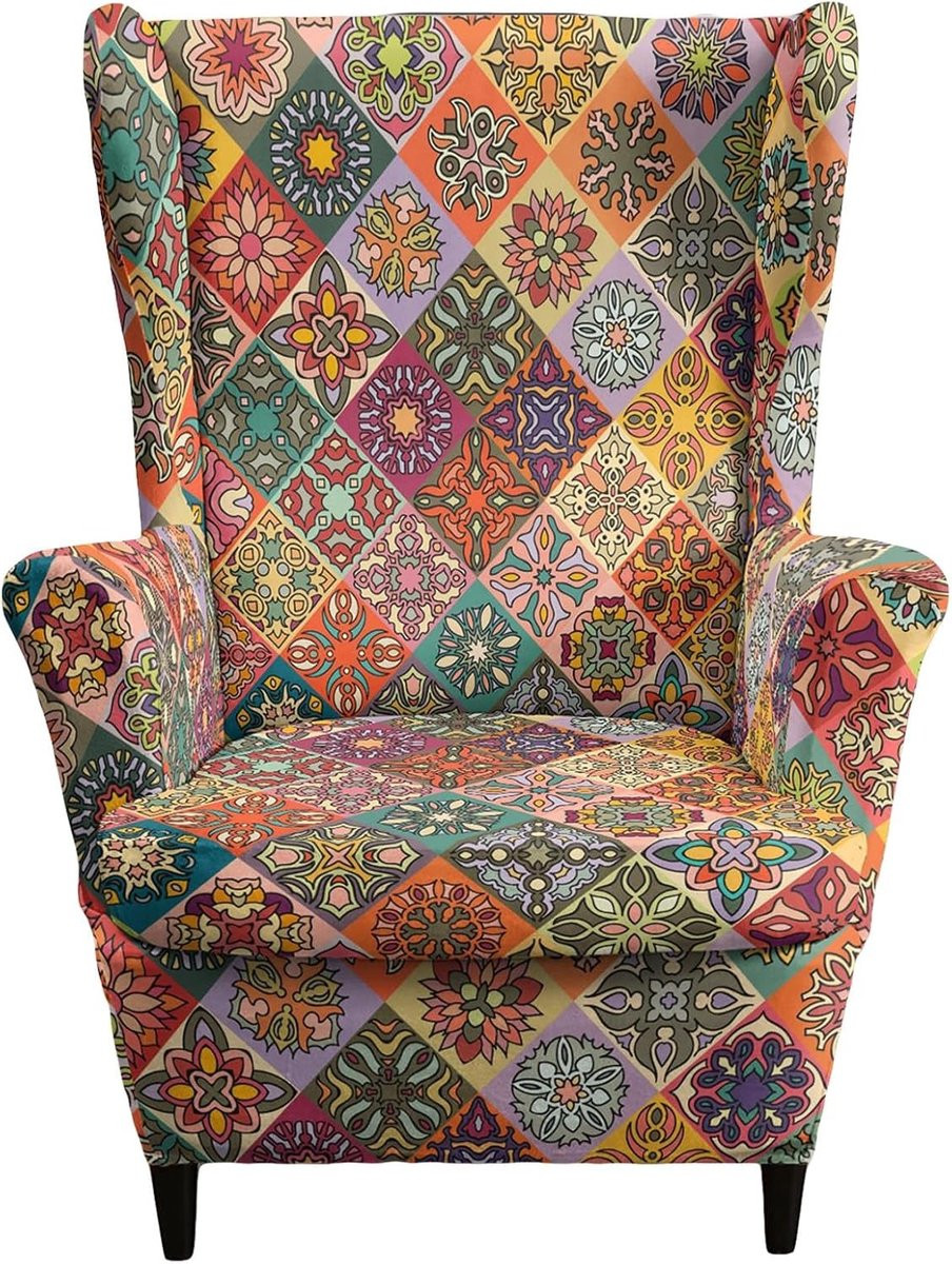 Multicolor Wasbare Stoelhoes voor Retro Wing Chair