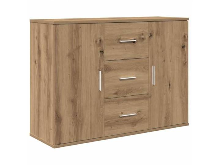TYVANDE Anrichte Eiche Handwerk 90 x 29,5 x 65 cm Holz mehrschichtig Spanplatte und Metall, praktische Türen, Ausstellungsfläche, 60 kg, Wandbefestigung nicht im Lieferumfang enthalten
