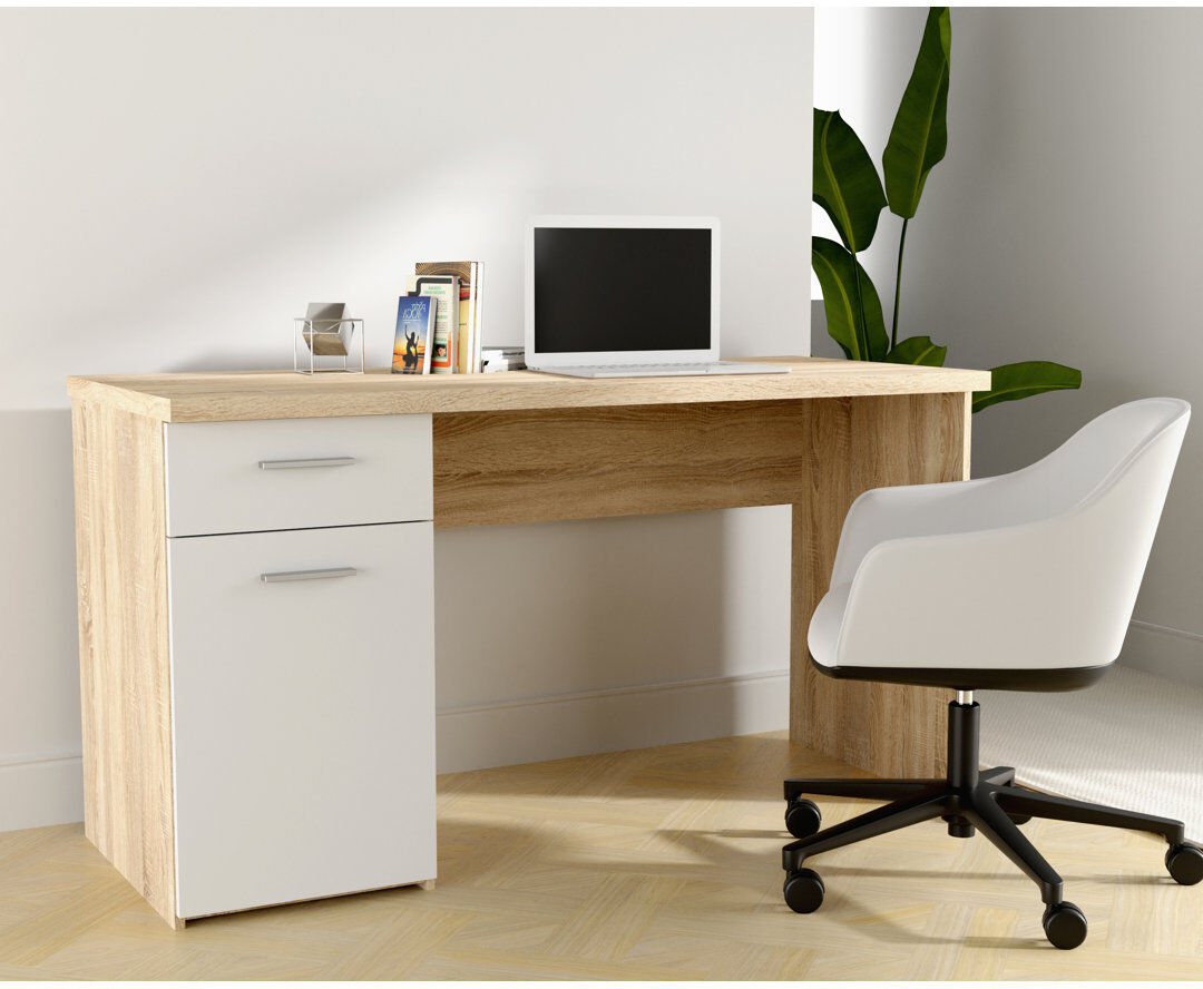 Zipcode Design Canonero Writing Desk Sonoma Oak 76.5cm H X 140cm W X 60cm D