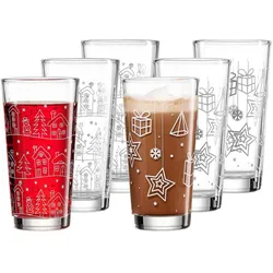 TRINKGLÄSER Winter Xmas transparent 380 ml 6er Set