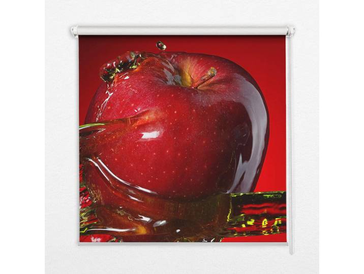 Tulup Innenrollo - Fensterrollo - Rollo - 150x180 cm - Apfel mit Wasser übergossen, Rot, Kunststoff, Rechteckig, 150x180x0.5 cm, Heimtextilien, Vorhänge, Rollos