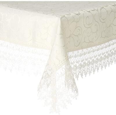 Violet Linen Flower Bow Vintage Lace Pattern Tablecloths