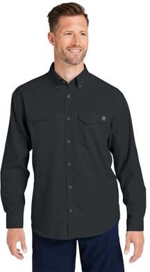 HUK H150172 Athletic Men's Tide Point Pocket Fishing Shirt in Black size XL   Polyester