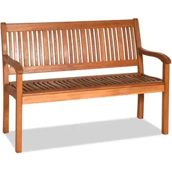 COSTWAY Massiv‐Holz Garten‐ und Parkbank, bis 320kg belastbar, Gartenmöbel Sitzbank für Terrasse Balkon Garten, 126x63x91cm