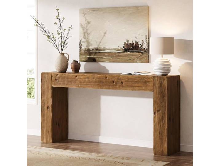 Table console - LITTLE TREE - Little Tree - 160×30×80 cm - Bois massif - Brun rustique