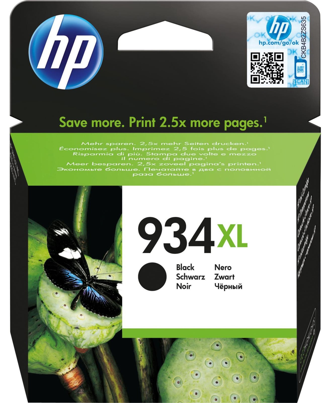 HP 934 XL zwarte originele inktcartridge met hoge capaciteit, 25,5 ml