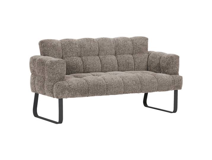Novel Sitzbank, Graubraun, Metall, 200x91x78 cm, Stoffauswahl, Esszimmer, Bänke, Sitzbänke