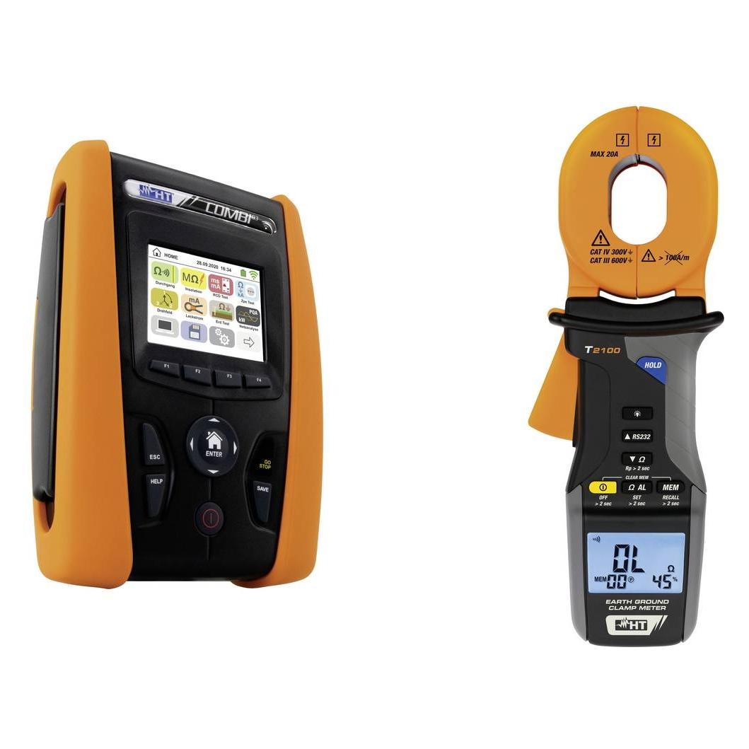 HT Instruments VDE Installationstester Combi G3 Touch Screen Erdungsmesszange T2100 (CAT III 300V, Kabeltester) (1010780)