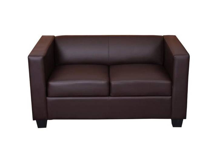 Canapé-Sofa 2 Places Mendler Lille - Simili-Cuir - Marron
