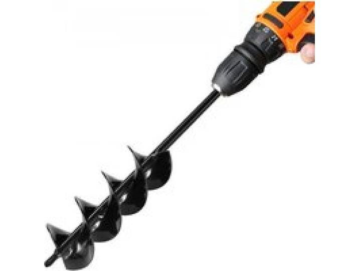 VEVOR Erdbohrer für Bohrmaschine, Ø 8x41 cm Gartenbohrer, für 3/8-Zoll-Sechskant-Bohrer, Pfahlbohrer, Erdlochbohrer, Lochbohraufsätze zum Graben von Gartenpfostenlöchern und Zäunen