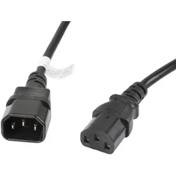 Lanberg CA-C13E-11CC-0030-BK Stromkabel Schwarz 3 m C13-Koppler C14-Koppler