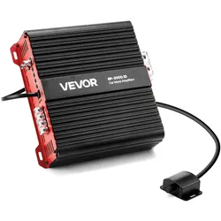 VEVOR Monoblock Autoverstärker 3000 W RMS MAX 1/2/4 Ohm, Audioverstärker (Klasse D / 1-Kanal) mit ferngesteuerter Subwoofer-Pegelregelung Tiefpassfilter Bassverstärkung Lautstärkeregler