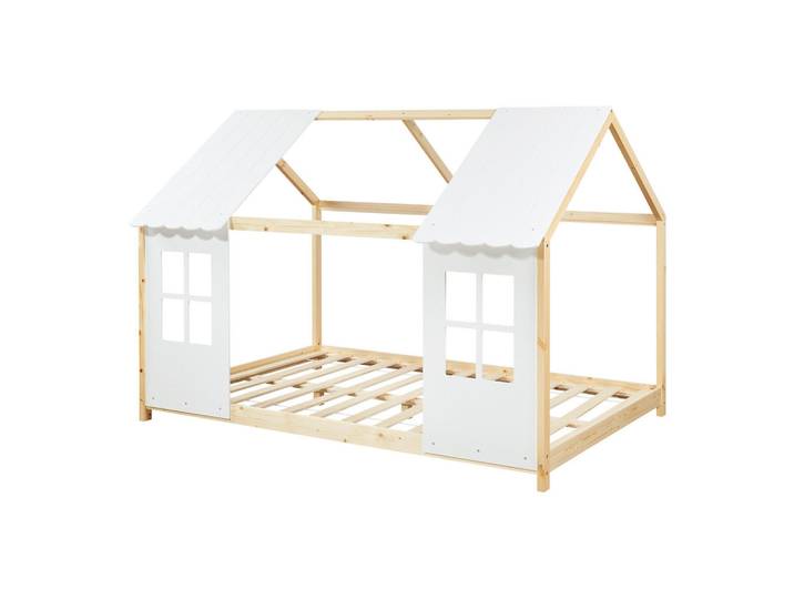 [en.casa] Hausbett Tostedt, Naturfarben, Holz, Kiefer, 120x200 cm, Baby- und Kindermöbel, Kinderzimmer & Jugendzimmer, Kinderbetten, Hausbetten