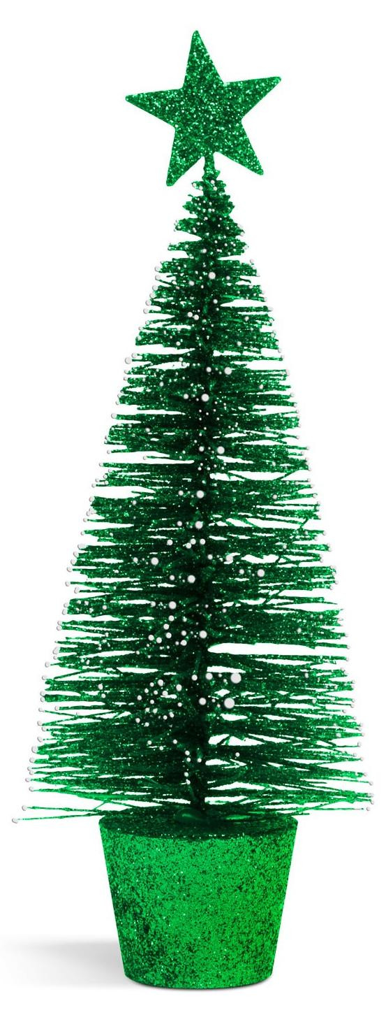 Glinsterende mini kerstboom van kunststof, 18 cm